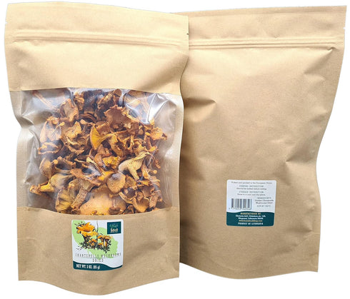 3 Forest Food Shop Dried Chanterelle Mushrooms Ounce Handpicked from Wild Forests, Air-Dried Mushrooms, Sourced by a