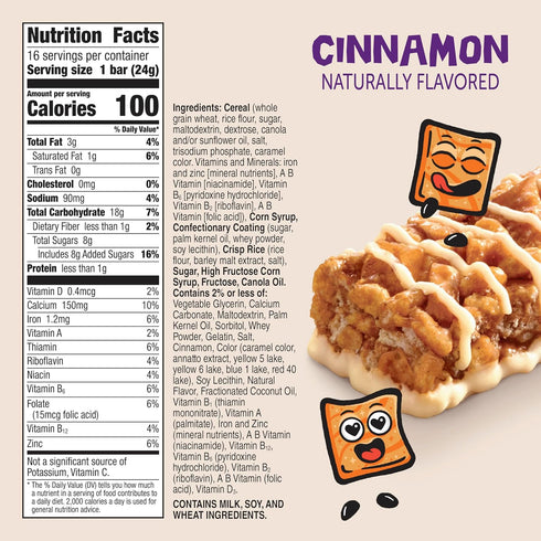 Pack, 16 13.6 oz (Pack 4) Cinnamon Toast Crunch Cereal Treat Bars, Snack Bars, Value Ct