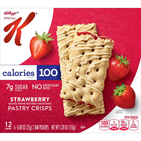 100 (8 96 Count) Special K Bar Pastry Crisps, Breakfast Bars, Calorie Snacks, Strawberry Boxes