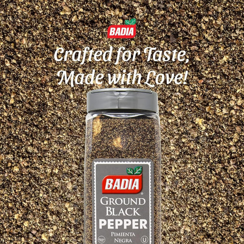 16 oz Badia Ground Black Pepper, Pure, Bold & Aromatic Spice for Cooking, Grilling & Seasoning