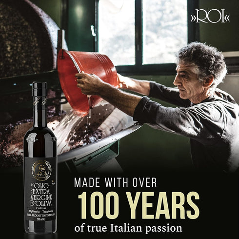 16.91 oz (500 ml) ROI Monocultivar Taggiasca Extra Virgin Olive Oil from Liguria Italy - Italian Olive Oil from Italy