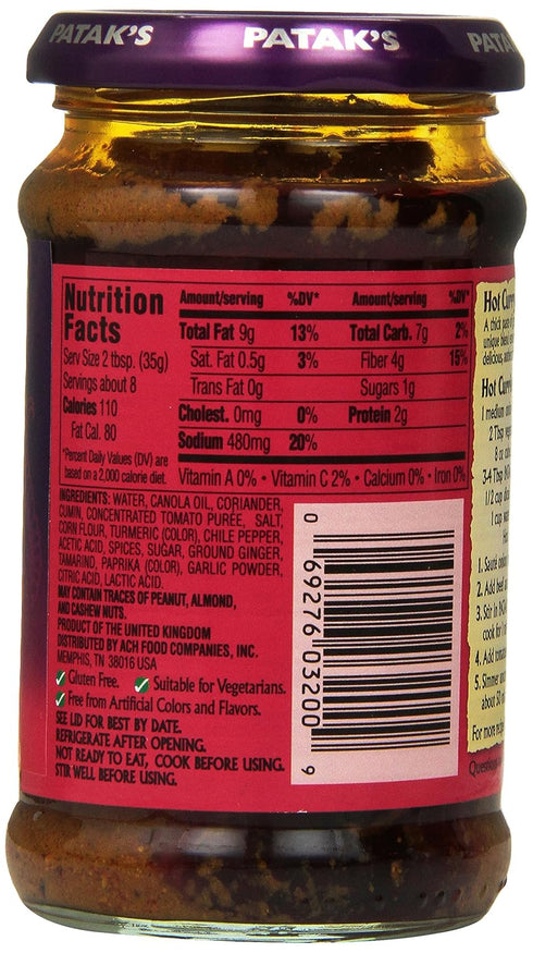 (10 oz) Pataks Curry Paste Extra Hot