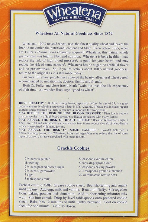 Wheatena 20-Ounce (Pack 4) Toasted Wheat Cereal, Boxes