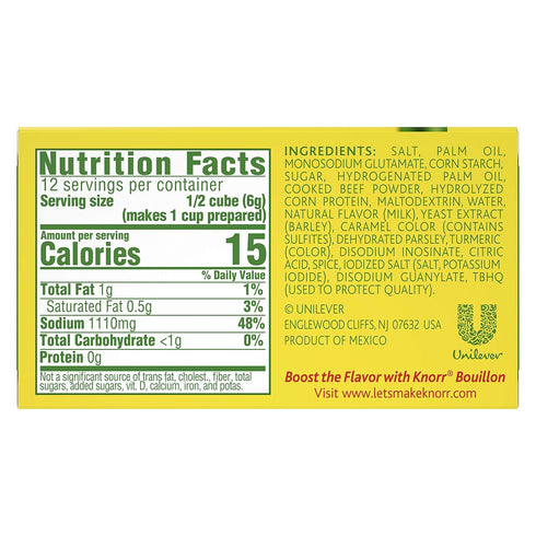 2.3 oz, 6 Count (Pack 3) Knorr Cube Bouillon, Beef cubes