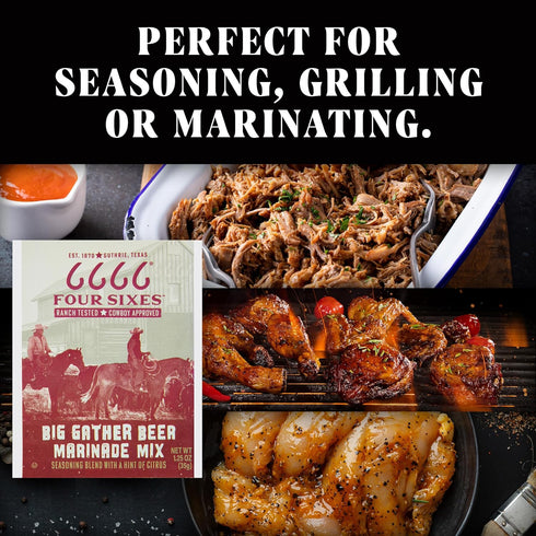FOUR SIXES 6666 1.25 Big Gather Beer Marinade Mix, Ounce