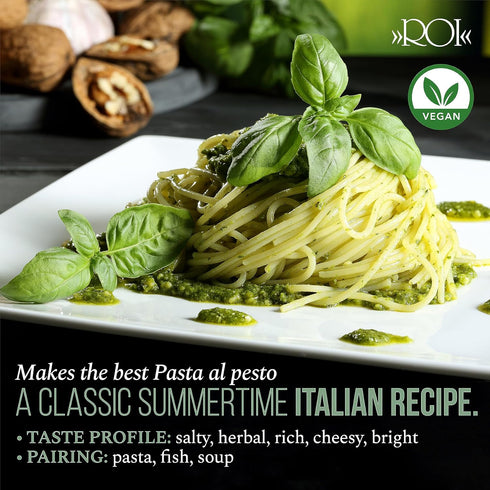 ROI Pesto Sauce - Vegan Basil Pesto, Gluten Free, Keto Friendly, 6.3 oz (Pack of 1)