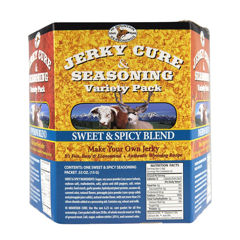 Hi Mountain Jerky Seasoning and Cure Kit | VARIETY PACK #2 - Flavors: Mandarin Teriyaki, Pepperoni, Sweet & Spicy,