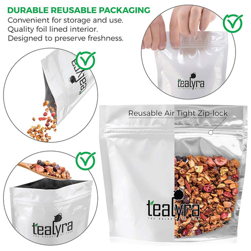 Tealyra Tropical Harvest Herbal Loose Leaf Tea | Dragon Fruit, Sea Buckthorn, Goji, Pineapple, Cranberry