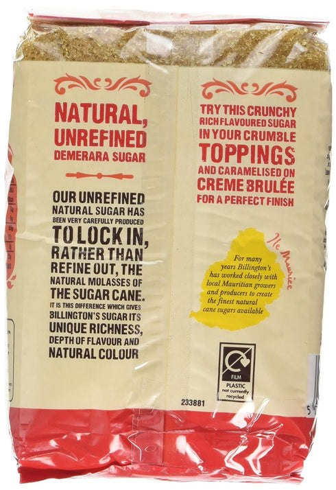 Billington's 500g Demerara Unrefined Cane Sugar