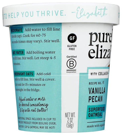 2 Purely Elizabeth, Oats Vanilla Pecan Collagen Protein, Ounce