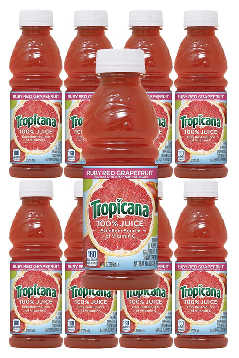 BAY AREA MARKETPLACE 10oz. pack 8 Tropicana Fruit Juice bottles (Ruby Red Grapefruit)