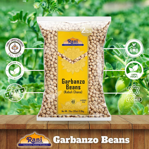 32oz (2lbs) 908g Rani Garbanzo Beans (Kabuli Chana) ~ All Natural | Vegan | Gluten Friendly | NON-GMO | Kosher | Indian