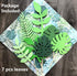 LaVenty Set of 7 Glittery Tropical Leaves Cake Topper for Tropical Wedding Cake Decoration