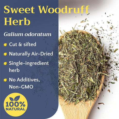 8 oz Sweet Woodruff Herb Tea - Natural Galium Odoratum - Dried Cut and Sifted Herbs