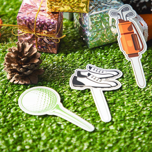 Golf Theme Cupcake Toppers, Golf Shoe Picks & Golf Ball Birthday Cake Decorations for Baby Shower (48 Pcs)
