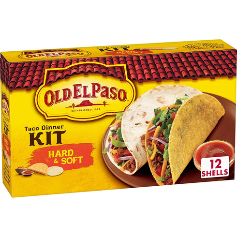 Old El Paso Hard and Soft Taco Dinner Kit, Meal Prep, 12