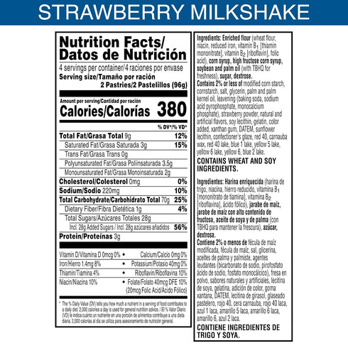 (8 Pop-Tarts Toaster Pastries, Breakfast Foods, Kids Snacks, Frosted Strawberry Milkshake Pop-Tarts)