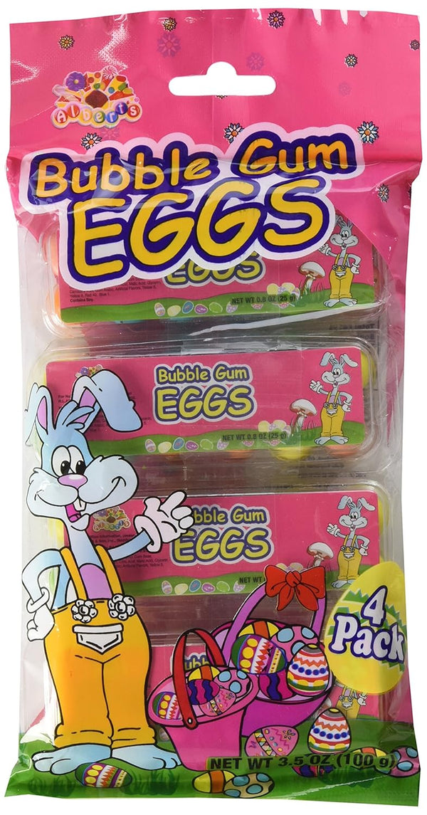Bubble Gum Eggs 4 Pack of Bubble Gum Easter Eggs Basket Stuffers, 3.5 oz