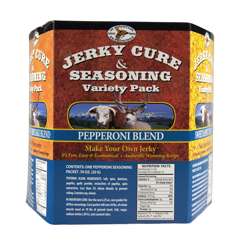 Hi Mountain Jerky Seasoning and Cure Kit | VARIETY PACK #2 - Flavors: Mandarin Teriyaki, Pepperoni, Sweet & Spicy,