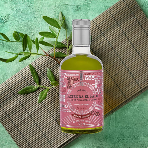 Hacienda El Palo 500ml (16.9 oz) Premium Arbequina Extra Virgin Olive Oil fl Cold-Pressed, Early Harvest, Smooth