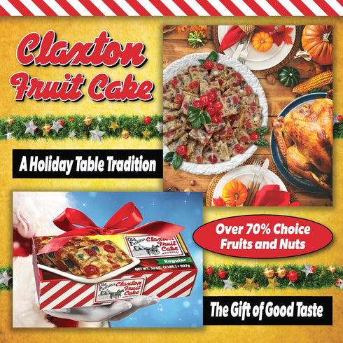 3-Lb. Packed 3 Pack Claxton Fruit Cake Regular Recipe | Old Fashioned Holiday Fruitcake in Signature Claxton Individual