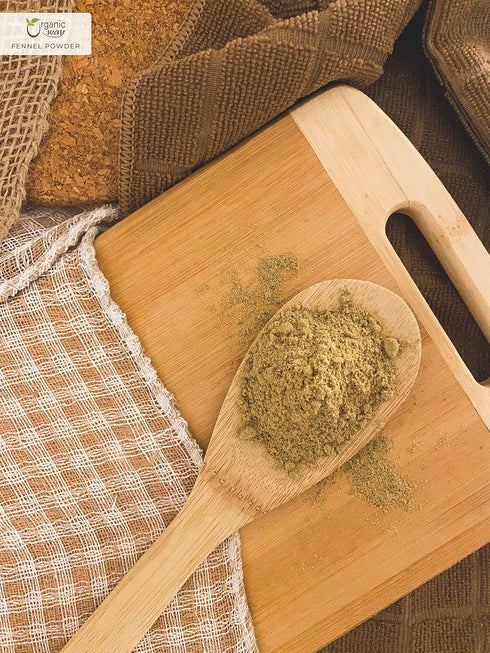 Organic Way Fennel Seed Powder, Improve Digestion, Organic & Kosher Certified, Raw, Vegan, Non-GMO, Gluten Free, 1/2LBS