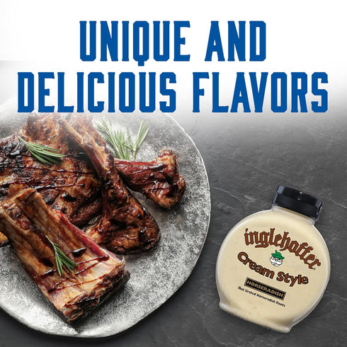 Pack, (Pack 3) Inglehoffer Condiment Variety Stone Ground Mustard, Cream Style Horseradish and Applewood Smoked Bacon