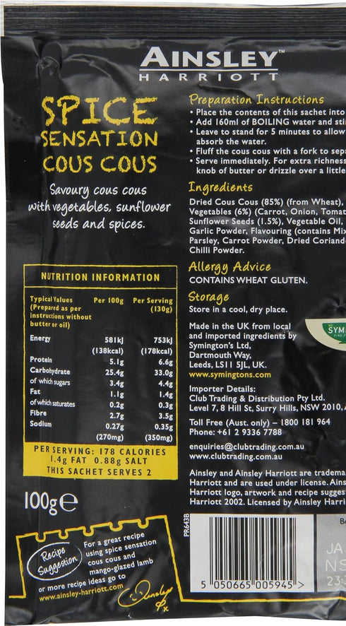 Ainsley Harriott 100g Spice Sensation Cous Cous