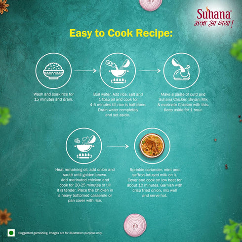 Suhana 50g Pack 7 Chicken Biryani Pouch | Easy to Cook | Spice Mix