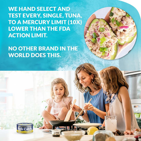 3, Pack 6 Safe Catch Wild Ahi Yellowfin Tuna Fish Canned, Wild Caught, Lowest Mercury, Lean Protein, Omega Gluten-Free