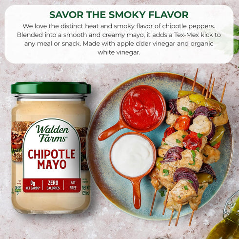 12 oz Walden Farms Chipotle Mayo Zero Calorie, Sugar Free, Keto & Fat Free Spicy Vegan Mayonnaise Alternative