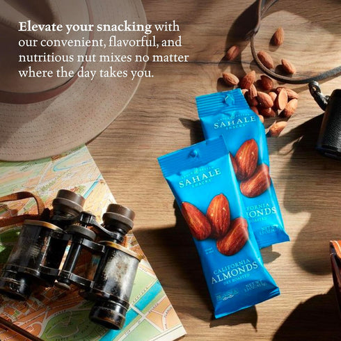 1.5 oz (18 Packs) Sahale Snacks California Dry Roasted Almonds, Grab & Go Bags - Dry-Roasted Almonds with a Touch