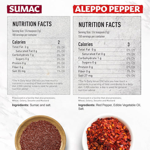 5.3oz, 6.4oz, Set Eastanbul Aleppo Pepper and Sumac, Aleppo Pepper Flakes Sumac Spice Spice of Pul Biber and Sumak