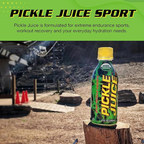 Immediately 8 oz, 24 Pack Pickle Juice Sports Drink - Relieves Cramps - Electrolyte Pickle Juice for Day & Night Time