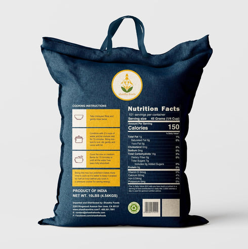 10 lbs (Pack 1) Shastha Indrayani Rice