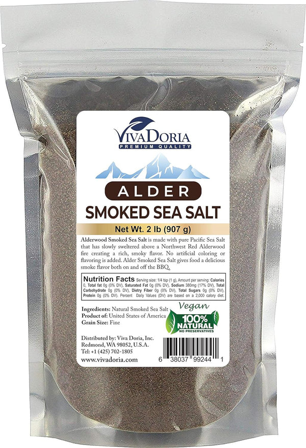Viva Doria Alder Smoked Sea Salt, Alderwood Smoked Salt, Fine Grain (2