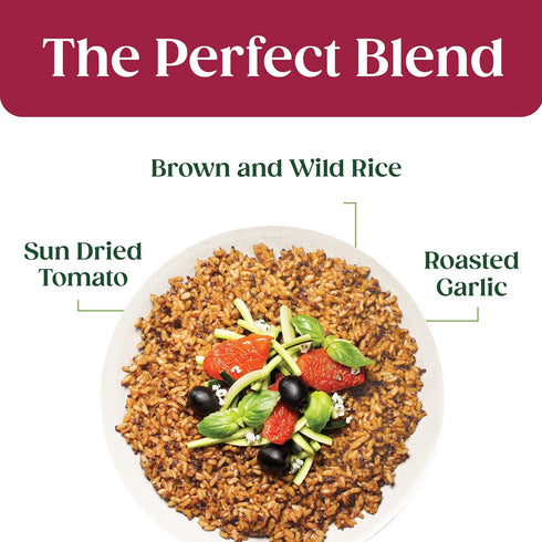 8.5 oz (Pack 12) SEEDS OF CHANGE Certified Organic Brown and Wild Rice with Tomato & Roasted Garlic, Organic Food
