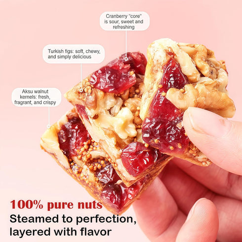158g, 3 7-8 Cranberry Fig Walnut Energy Bar Premium Natural Fruit Nut Bar, Only Simple Ingredients, All Natural Snack