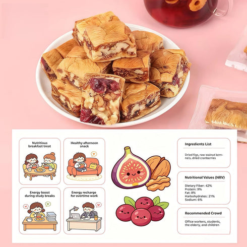 158g, 3 7-8 Cranberry Fig Walnut Energy Bar Premium Natural Fruit Nut Bar, Only Simple Ingredients, All Natural Snack