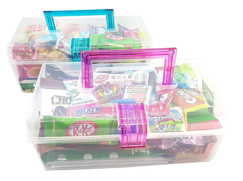 Tasty Kitchen 40 Japanese Snacks Dagashi Assorted Gift Box in Reusable Tote Box Pieces