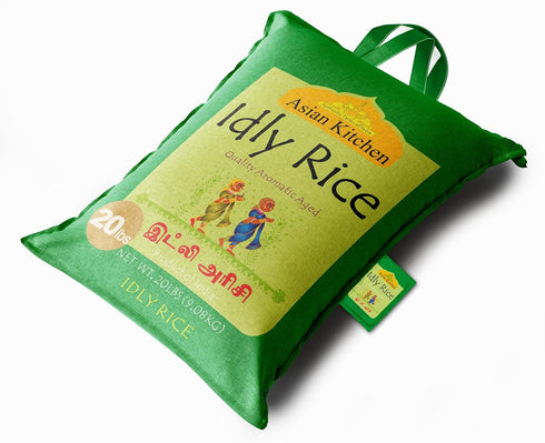 20-Pound 20lbs (9.08kg) Asian Kitchen Idly (Idli) Rice Bag, Short Grain Rice ~ All Natural | Gluten Free | Vegan |