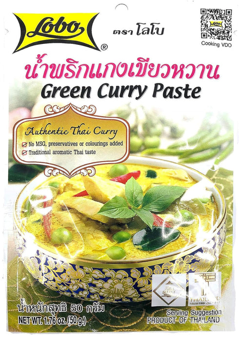 Lobo Thai Green Curry Paste - No MSG, No Preservatives, No Artificial Colors (Pack of 5)