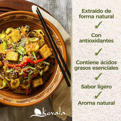 64 oz 1/2 Kevala Organic Extra Virgin Sesame Oil - fl - Gal Sesame Seed Organic Cooking Oil Cold Pressed - Unrefined