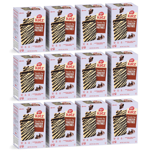 8oz (12pk) Katz Gluten Free Chocolate Chip Toaster Pastries. Breakfast Foods Snacks. Free of Dairy, Peanuts, Tree Nuts