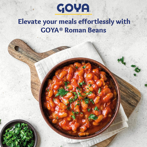 Pack 2 (16 oz Goya Dried Roman Beans, Creamy and Smooth Frijoles Romanos, Pantry Staple, of Bags)