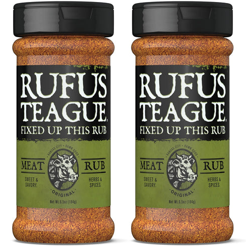 Rufus Teague Meat Rub, 2 Pack, Premium Barbecue Seasoning & Dry Rub