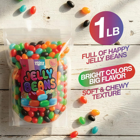 1 lb Jelly Beans Bulk Fruity Flavored Candy Mix for Party Favors, Goody Bags, Snacking, Candy Buffets & Dessert Tables