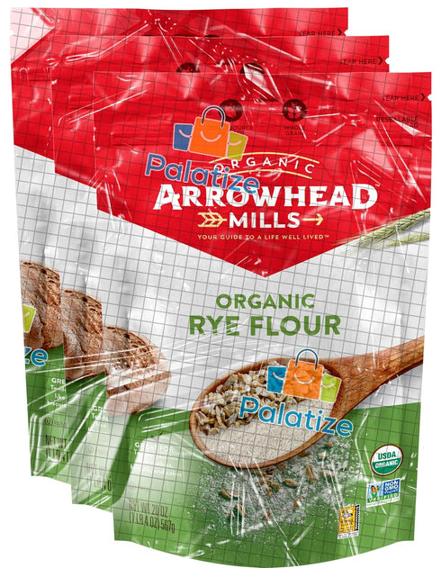 Palatize 20 oz Pack 3 Arrowhead Mills Organic Rye Flour,