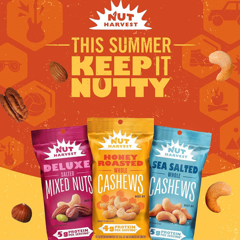 2.25 (Pack 16) Nut Harvest, Sea Salted Whole Cashews, Ounce