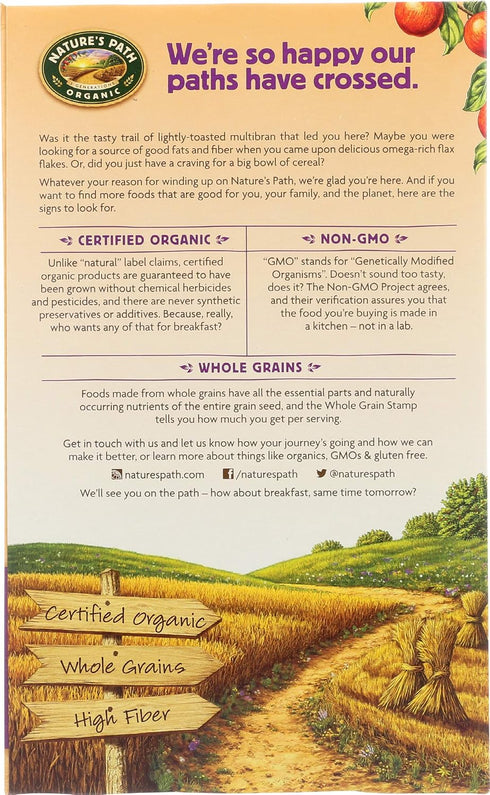 20g Omega-3 14 Pack 4 Nature's Path Organic Flax Plus Raisin Bran Cereal, Non-GMO, Whole Grains, with Rich Flax Seeds